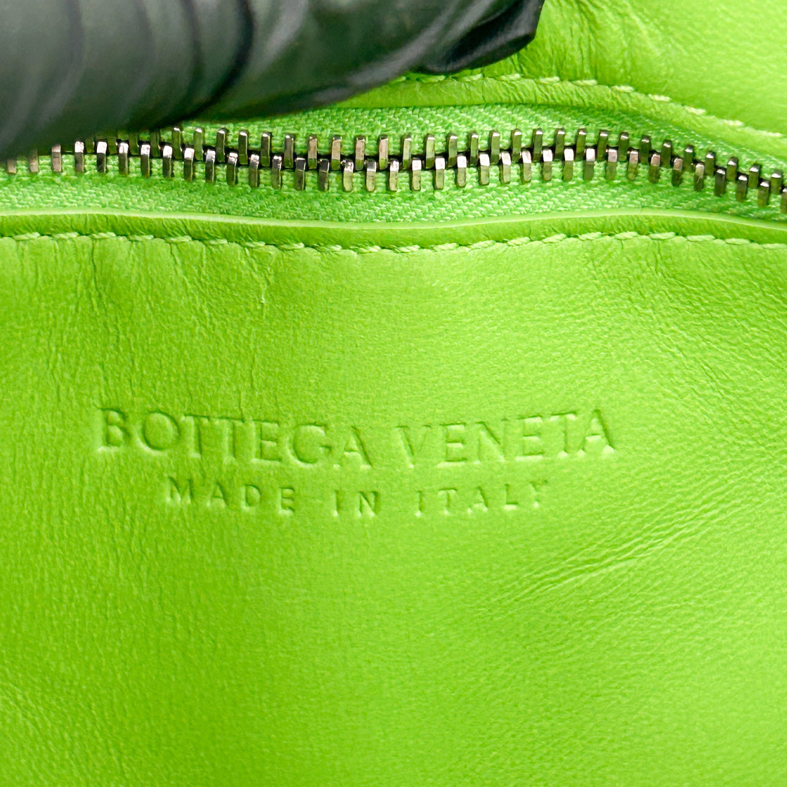 Bottega Veneta Green Leather Padded Cassette Bag