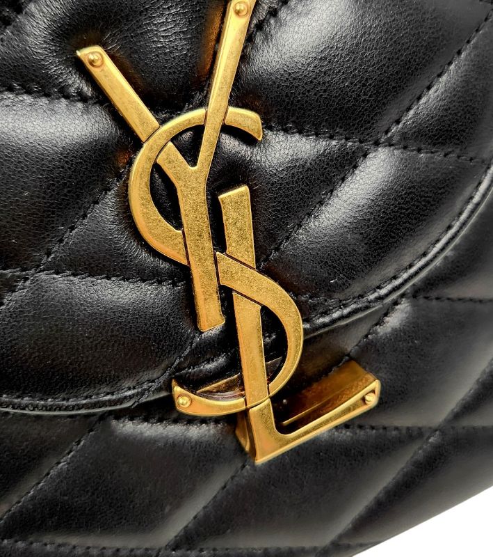 Saint Laurent Black Gold-Plated Matelassé Semi-Box Bag