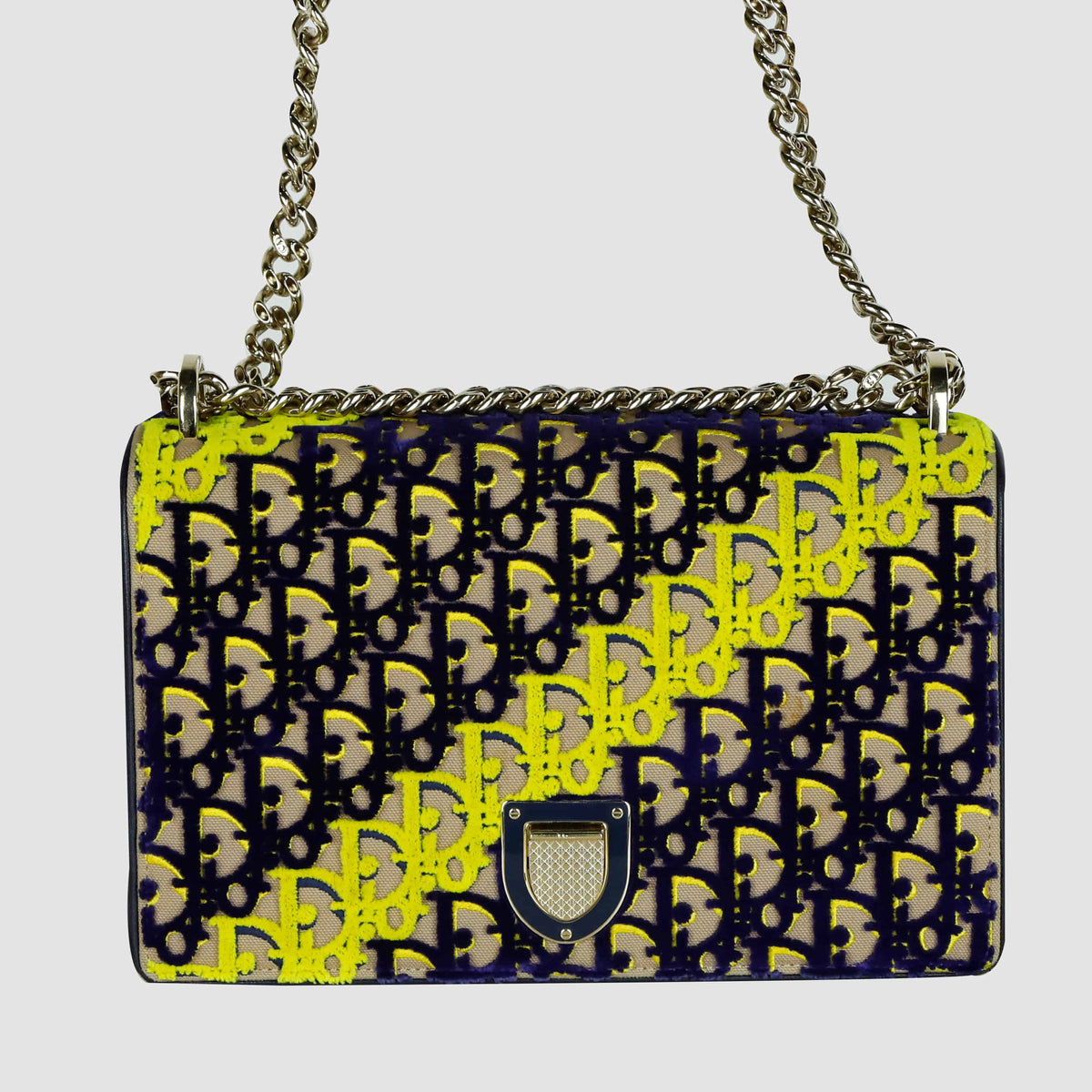 Velvet Oblique Diorama Chain Shoulder Bag Crossbody Bag