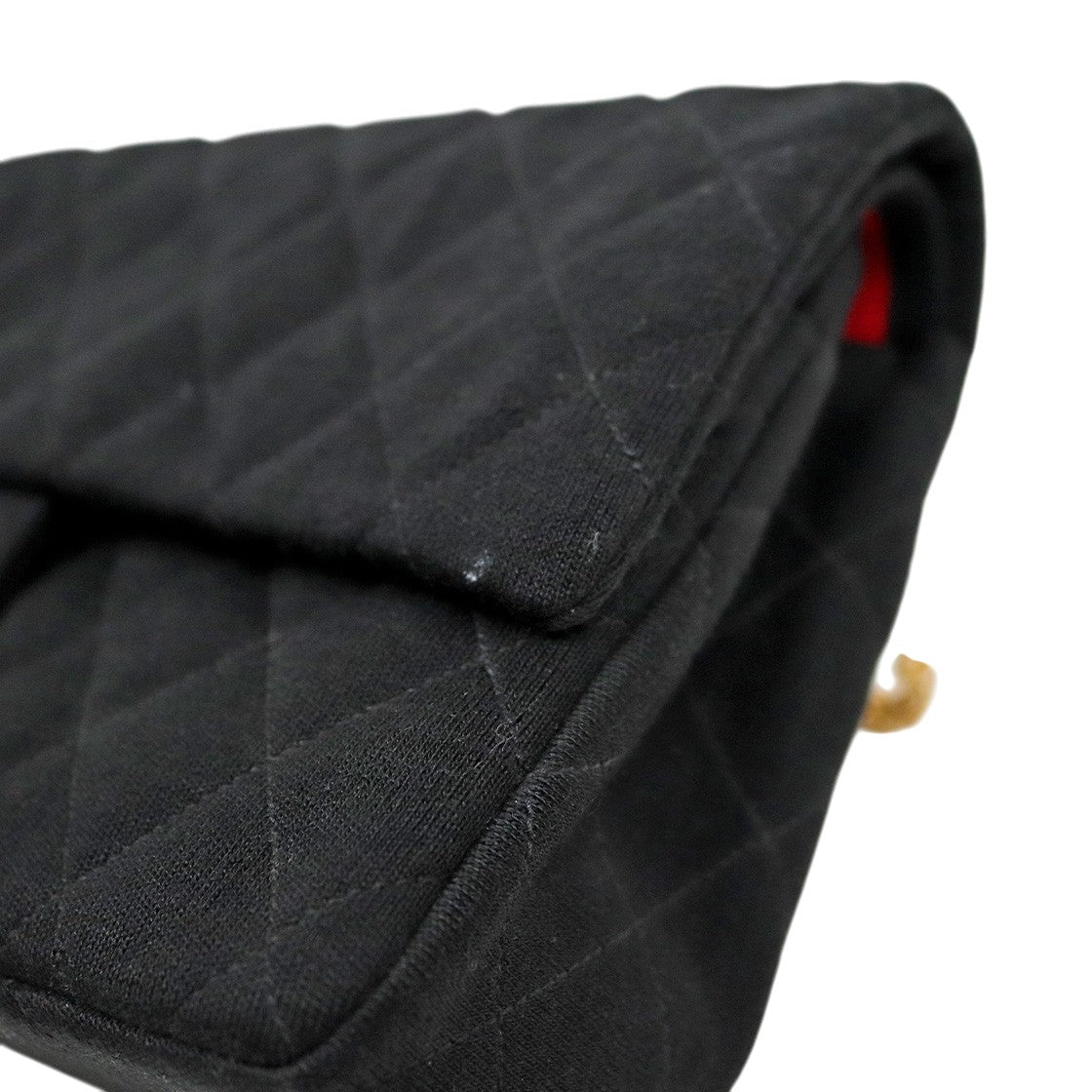 Chanel Black Quilted Fabric CC Flap Chain Shoulder Bag