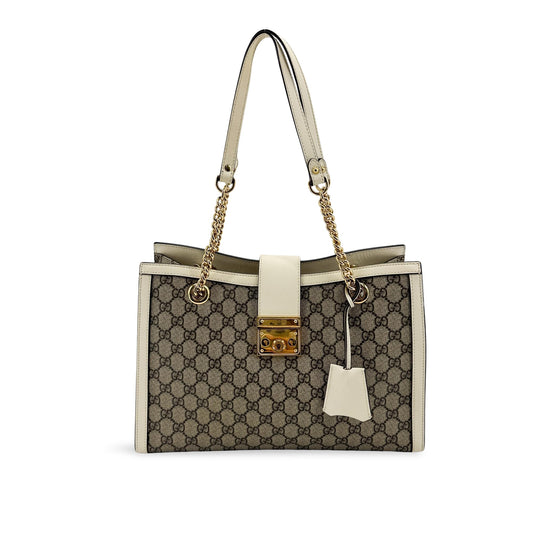 Gucci Padlock GG Medium Crossbody Bag White