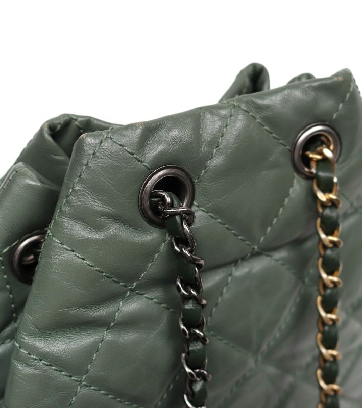 Chanel Small Khaki and Leather Gabrielle Backpack
