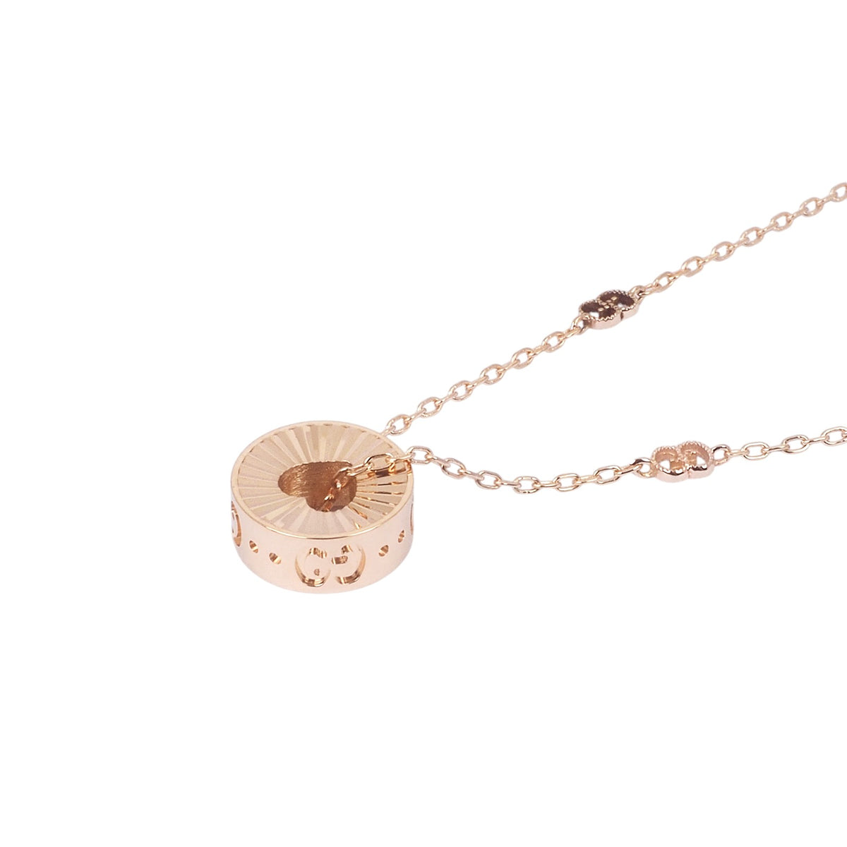 Gucci 729373 Rose Gold Icon Heart Necklace