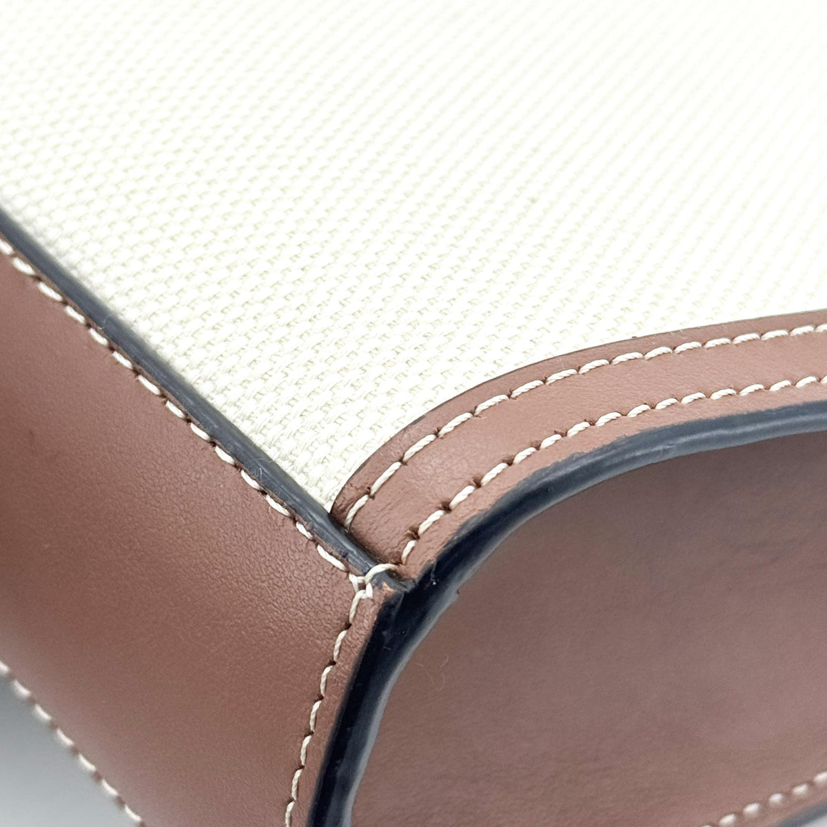 Burberry Mini Two-Tone Canvas Leather Pocket Bag Malt Brown