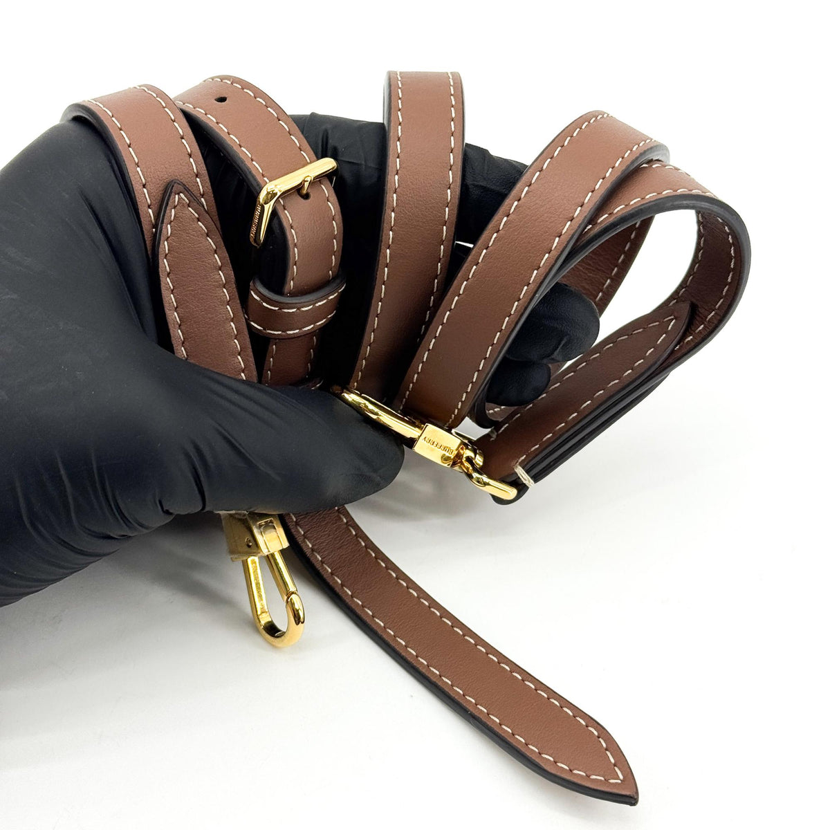 Burberry Mini Two-Tone Canvas Leather Pocket Bag Malt Brown