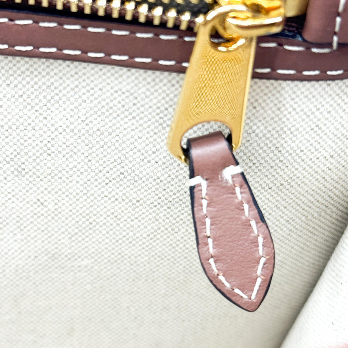 Burberry Mini Two-Tone Canvas Leather Pocket Bag Malt Brown