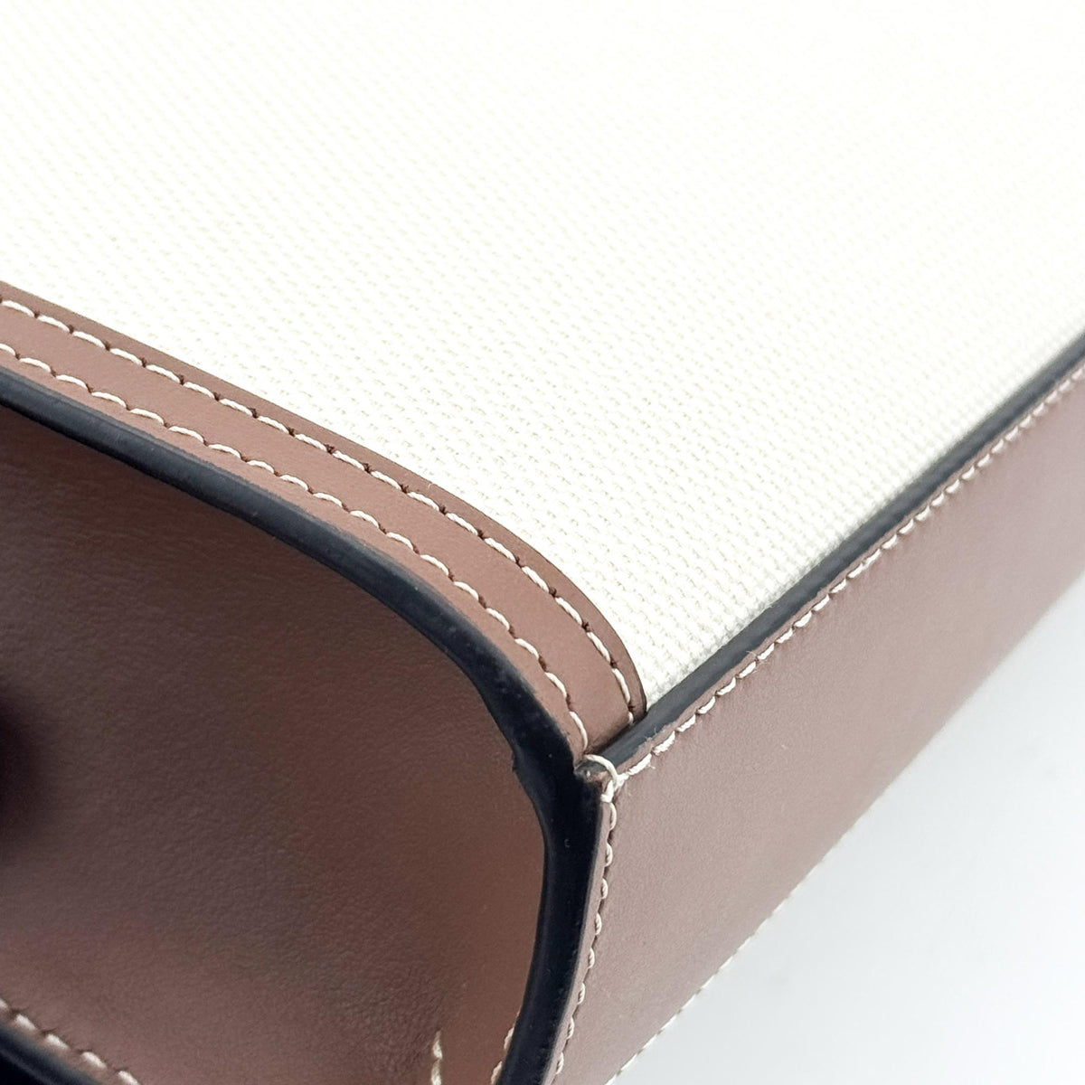 Burberry Mini Two-Tone Canvas Leather Pocket Bag Malt Brown