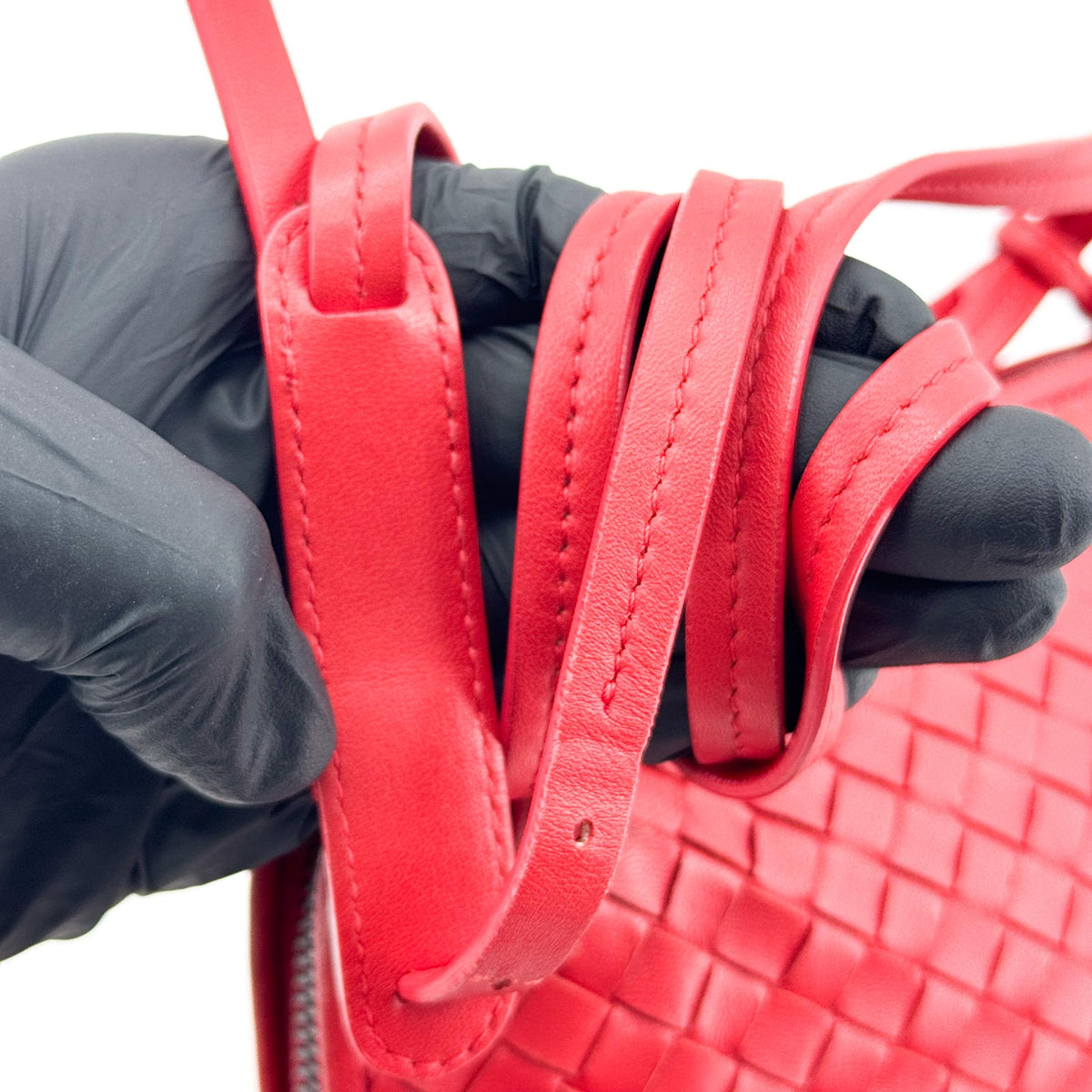 Bottega Veneta Intrecciato Nord Crossbody Bag Red