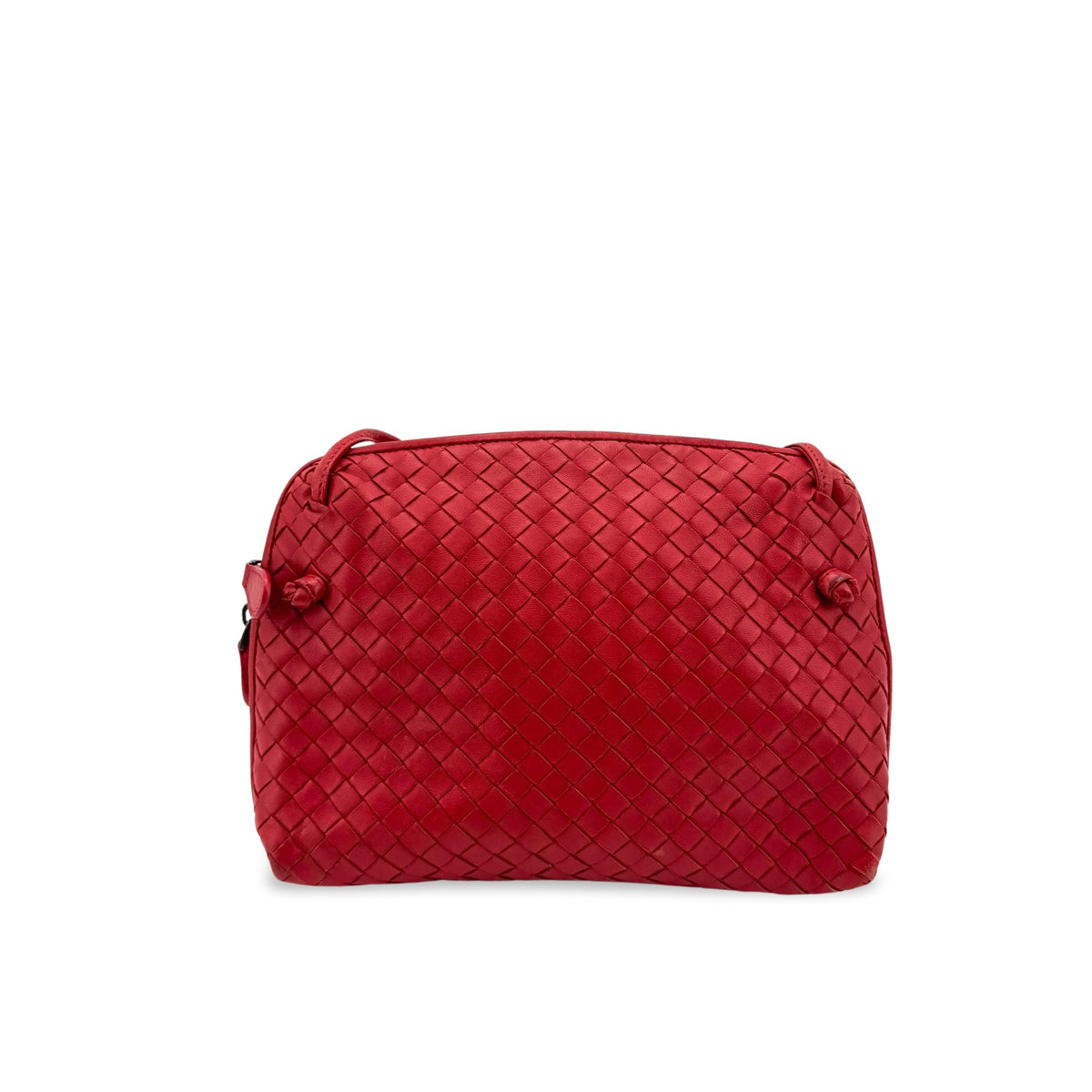 Bottega Veneta Intrecciato Nord Crossbody Bag Red
