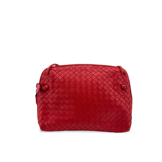 Bottega Veneta Intrecciato Nord Crossbody Bag Red