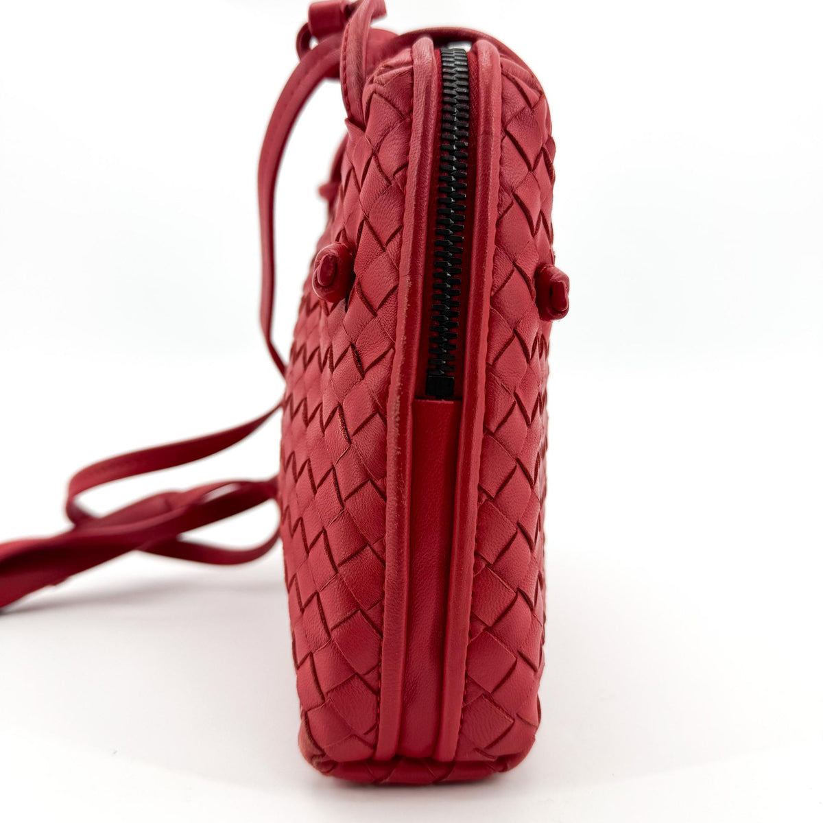 Bottega Veneta Intrecciato Nord Crossbody Bag Red