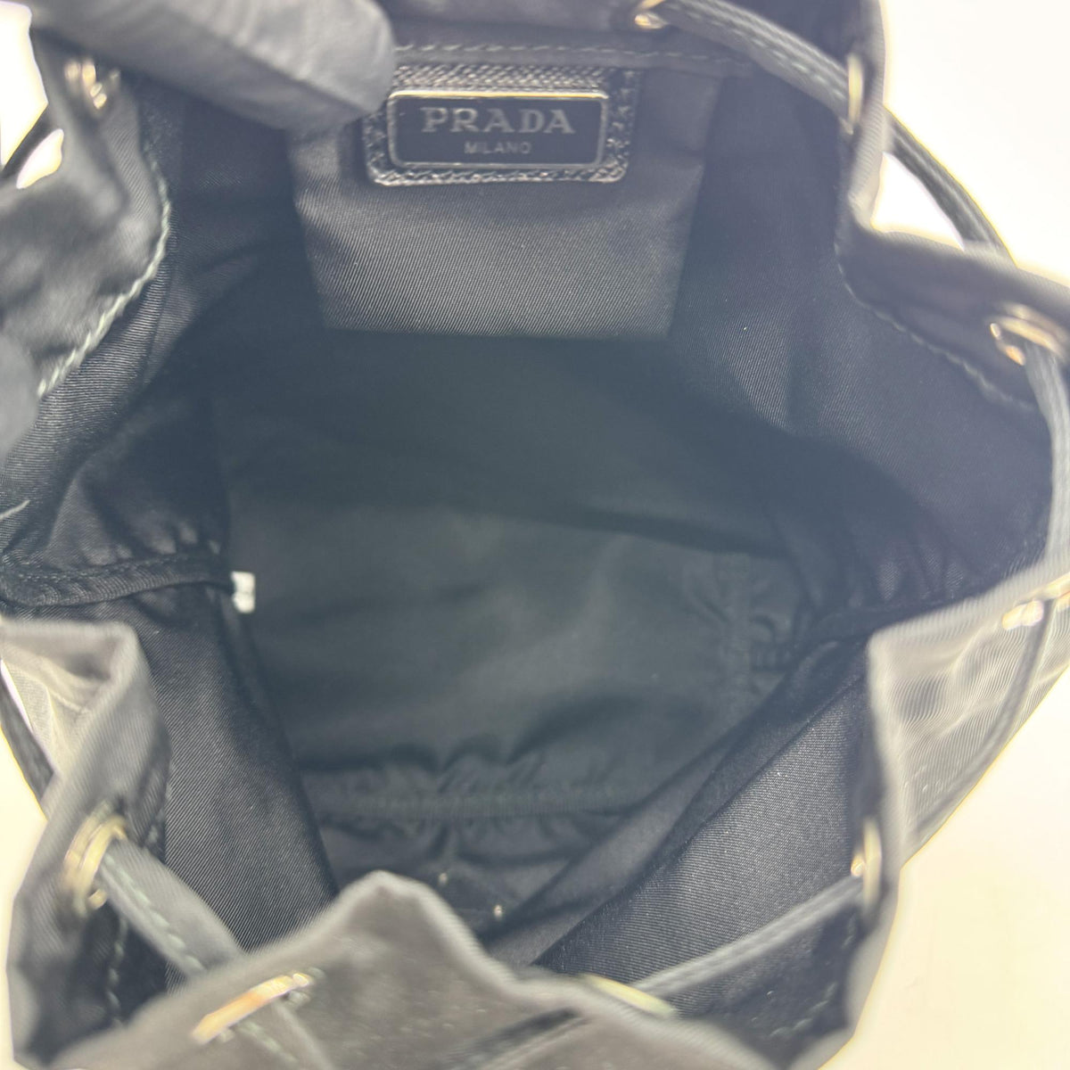 Prada Re-Nylon Drawstring Bucket Bag Black