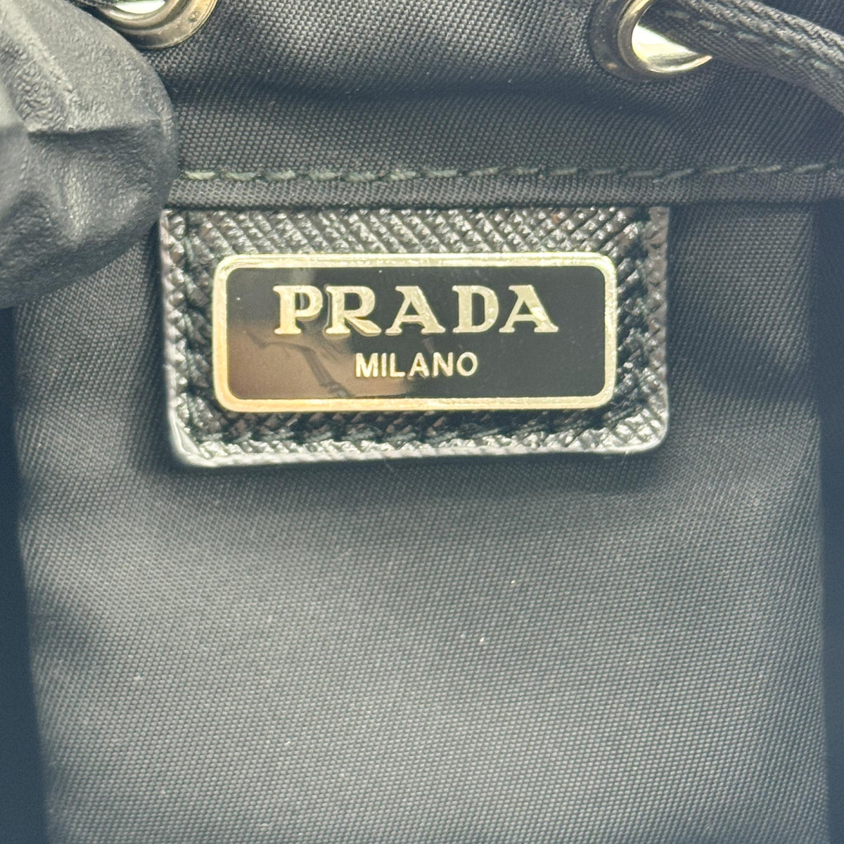 Prada Re-Nylon Drawstring Bucket Bag Black