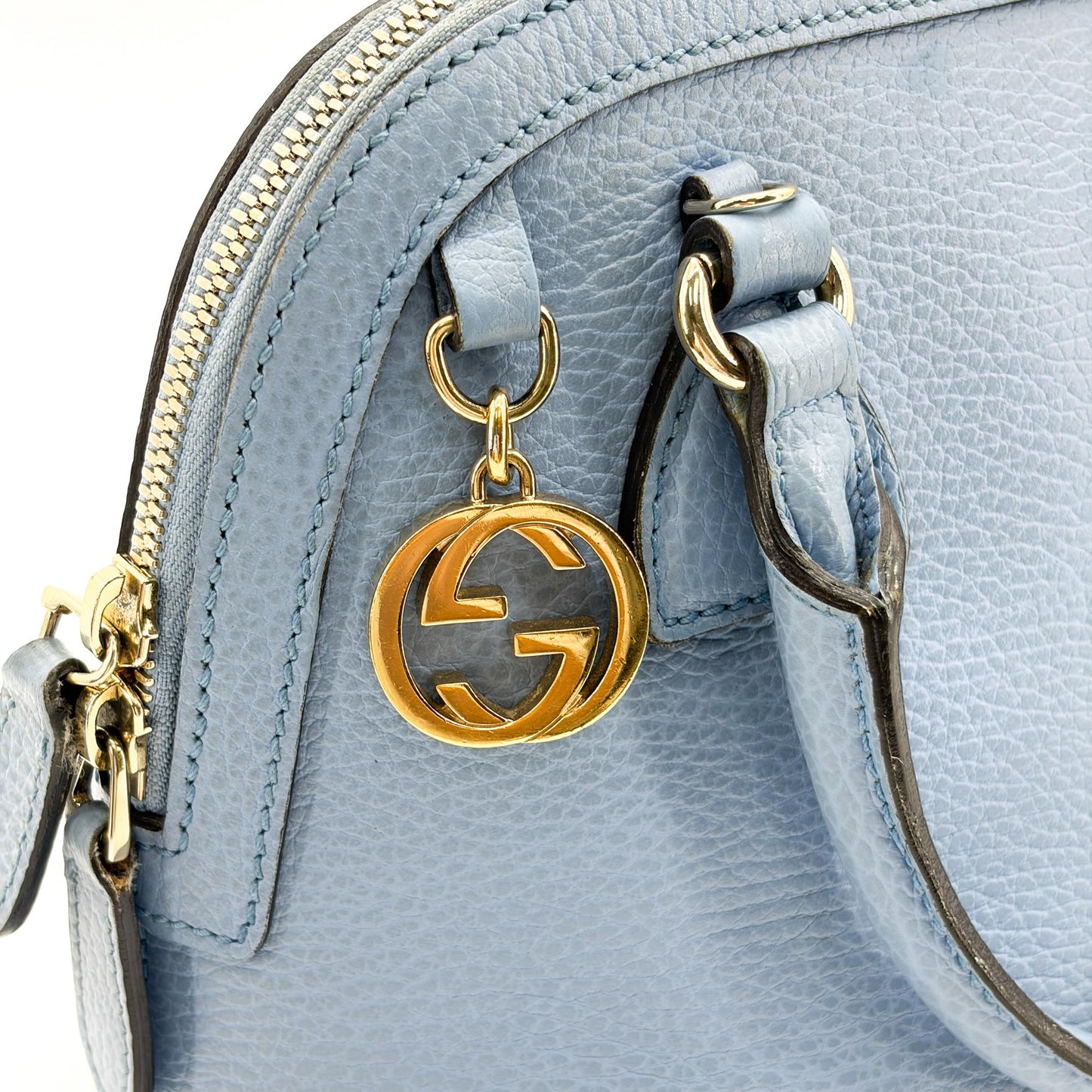 Gucci Dollar Calf Mini Dome Bag Light Blue