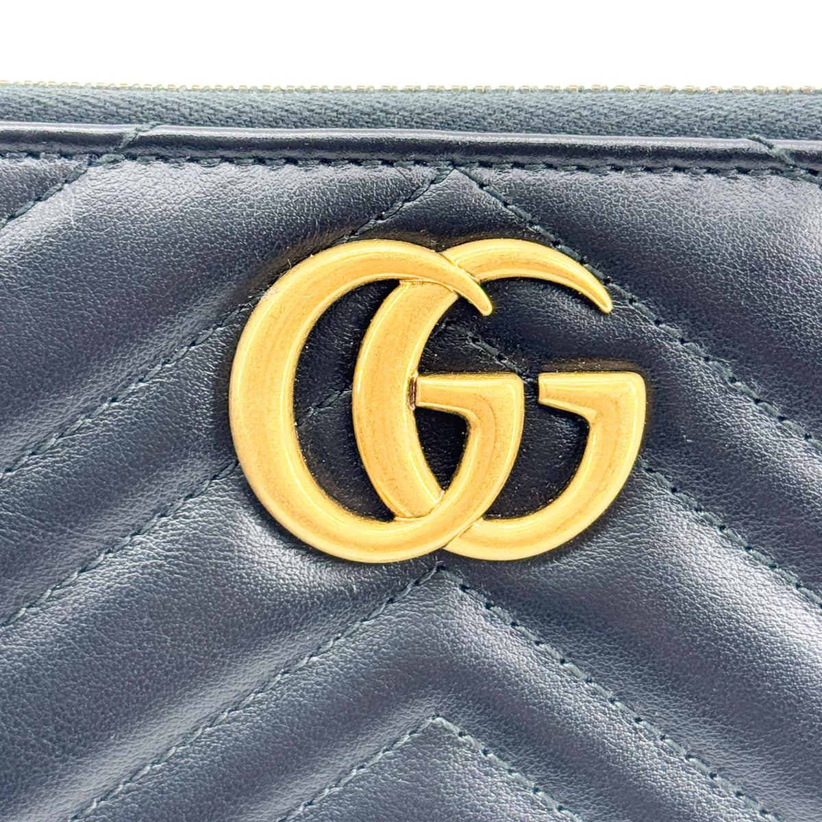 Gucci GG Marmont Zipper Around Long Wallet Black