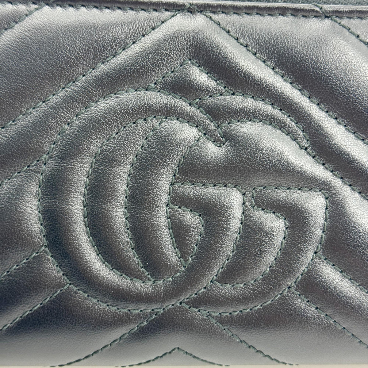 Gucci GG Marmont Zipper Around Long Wallet Black