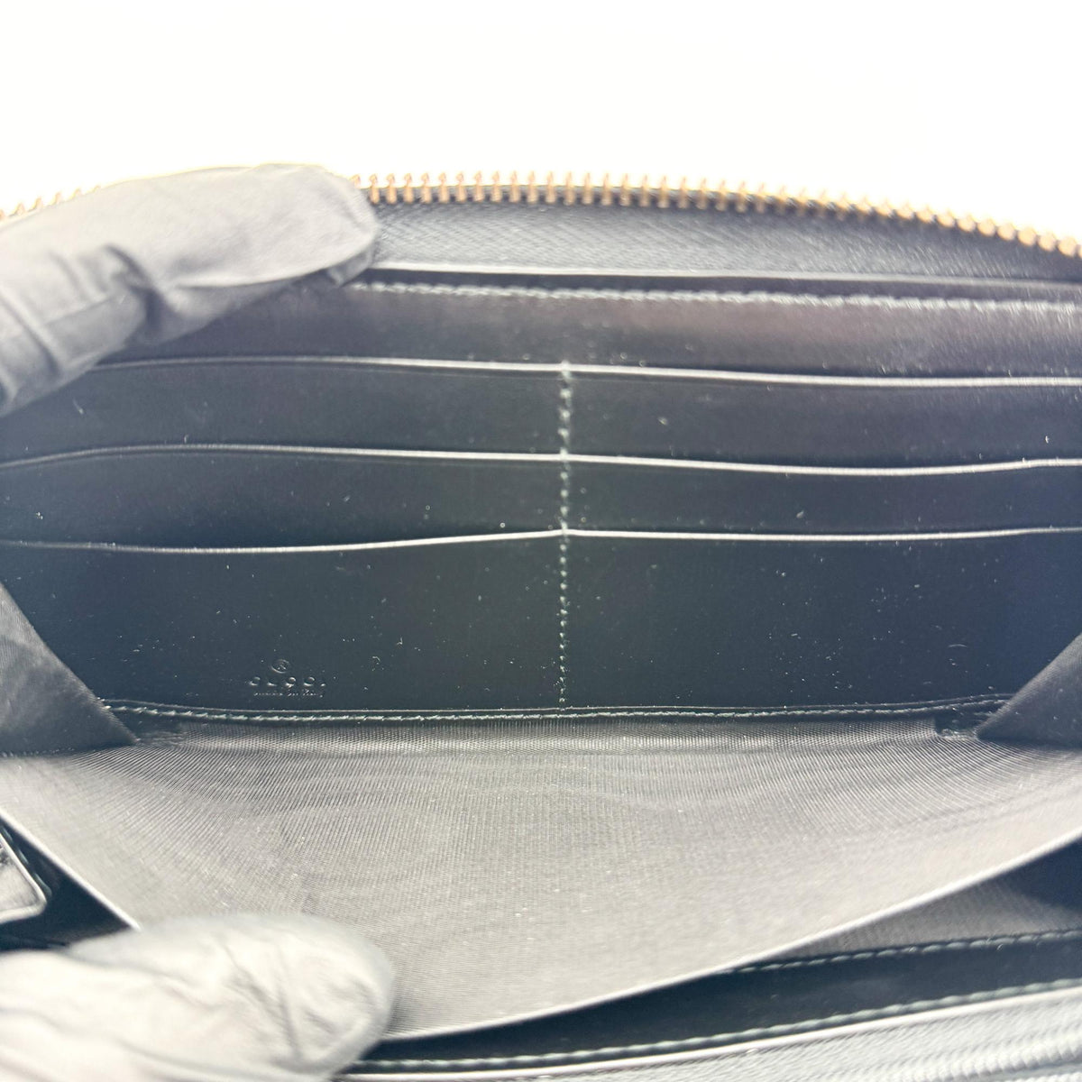 Gucci GG Marmont Zipper Around Long Wallet Black