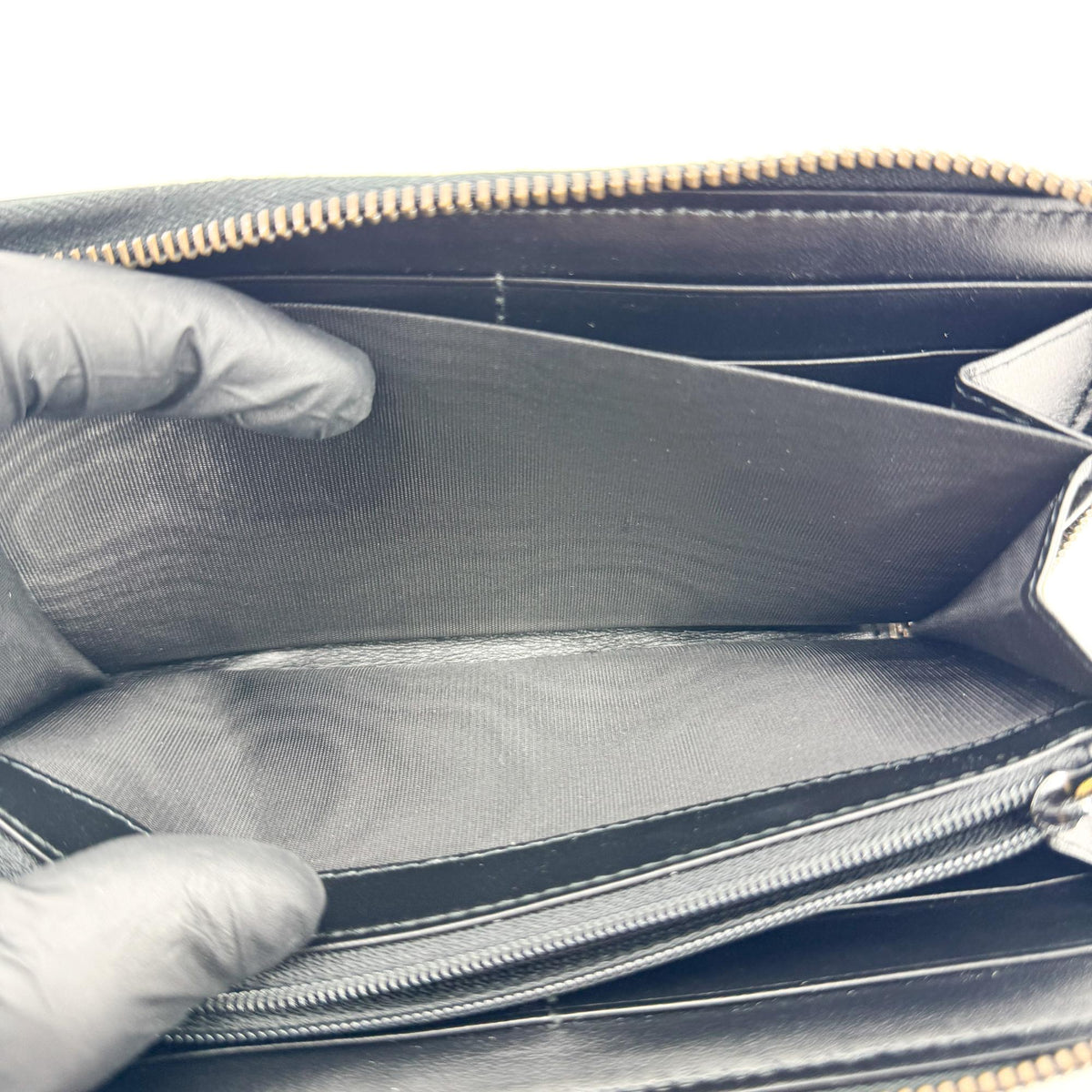 Gucci GG Marmont Zipper Around Long Wallet Black