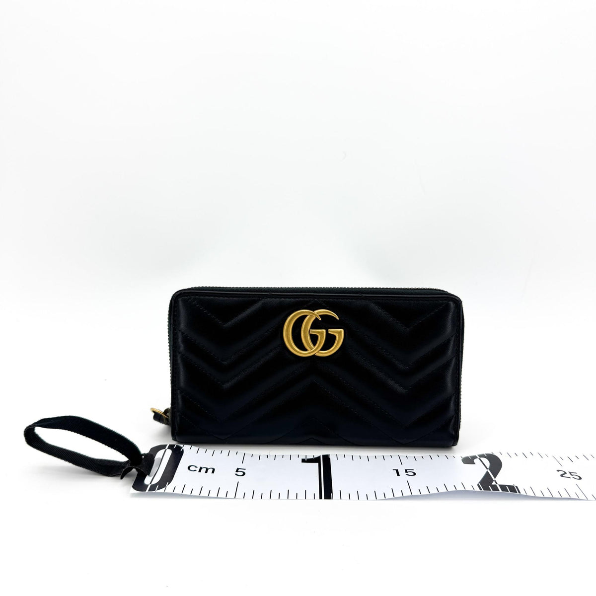 Gucci GG Marmont Zipper Around Long Wallet Black