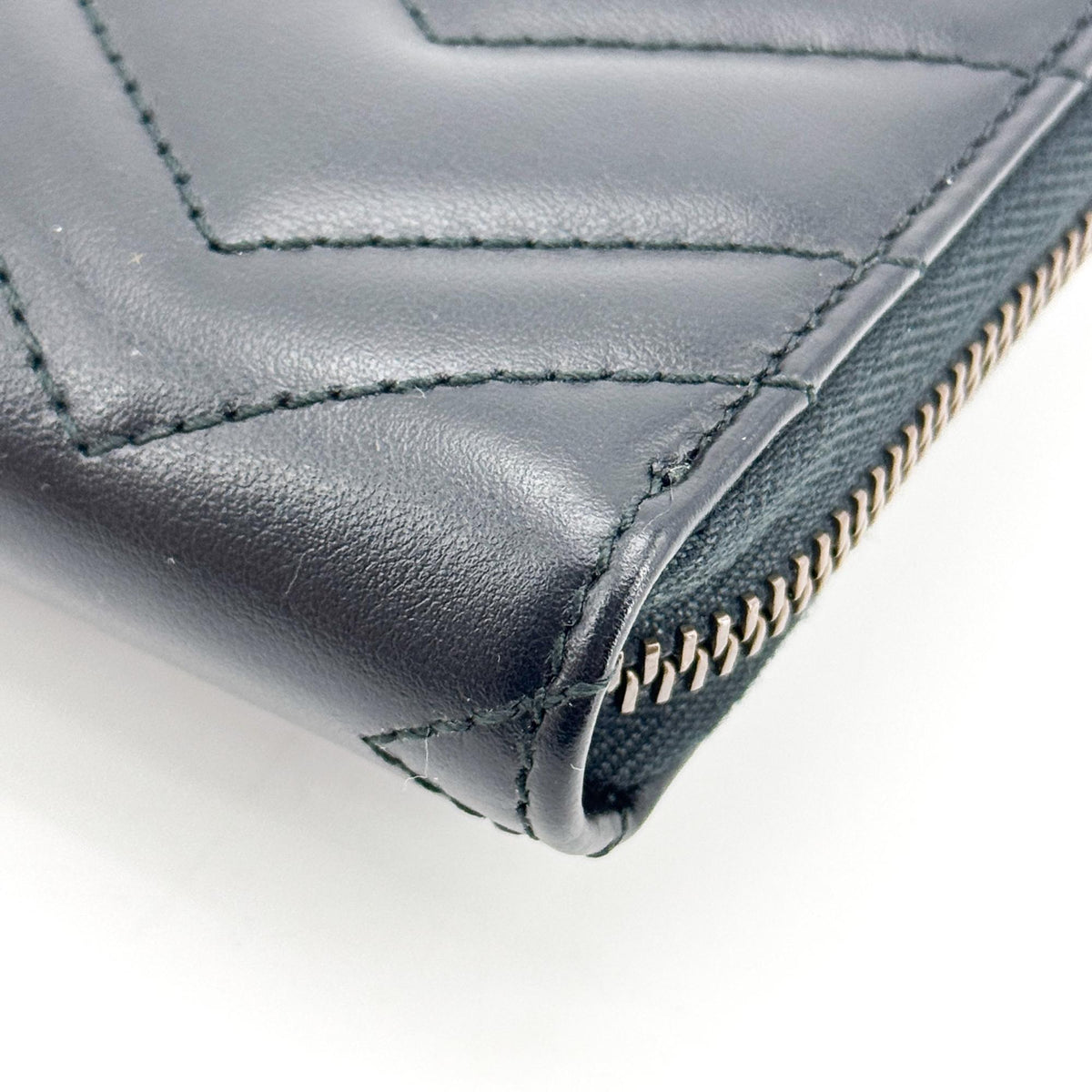 Gucci GG Marmont Zipper Around Long Wallet Black
