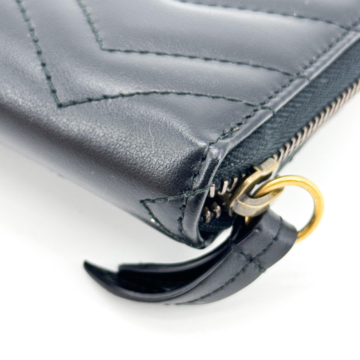 Gucci GG Marmont Zipper Around Long Wallet Black