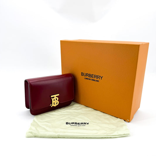 Burberry Mini Smooth Leather TB Bag Red