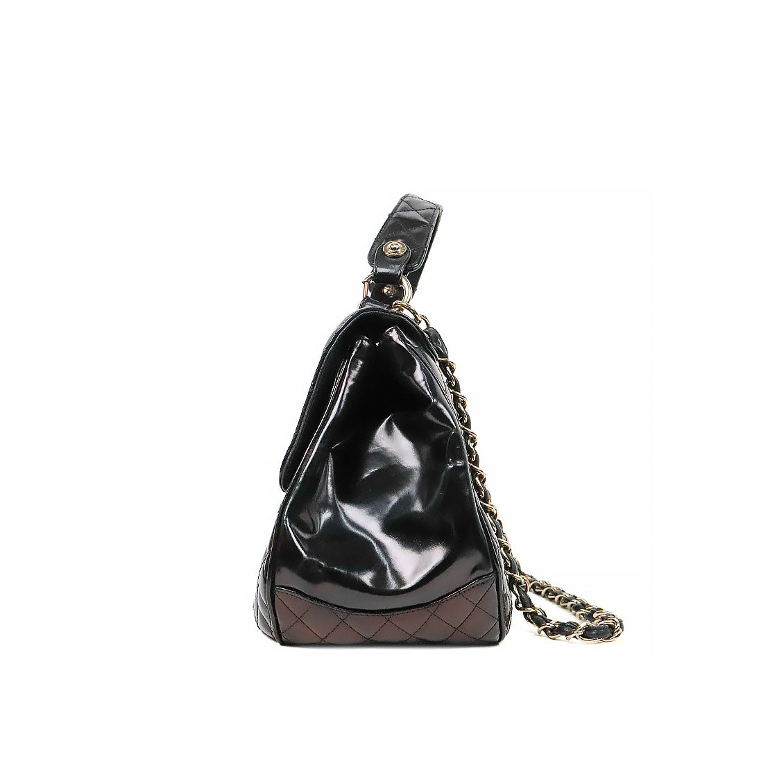 Chanel Black Faded Mademoiselle Lock Kelly Top-Handle Chain 2-Way