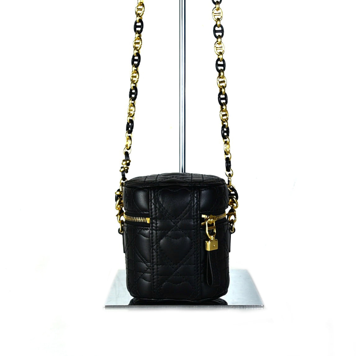 Cannage Micro Heart Vanity Case Crossbody Bag