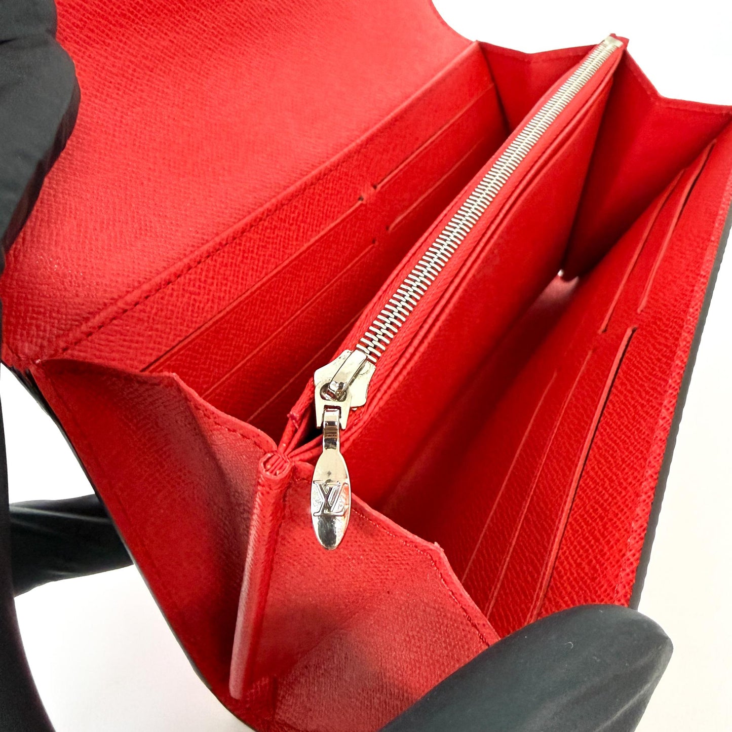 Louis Vuitton Epi Twist Chain Wallet Red Silver Hardware