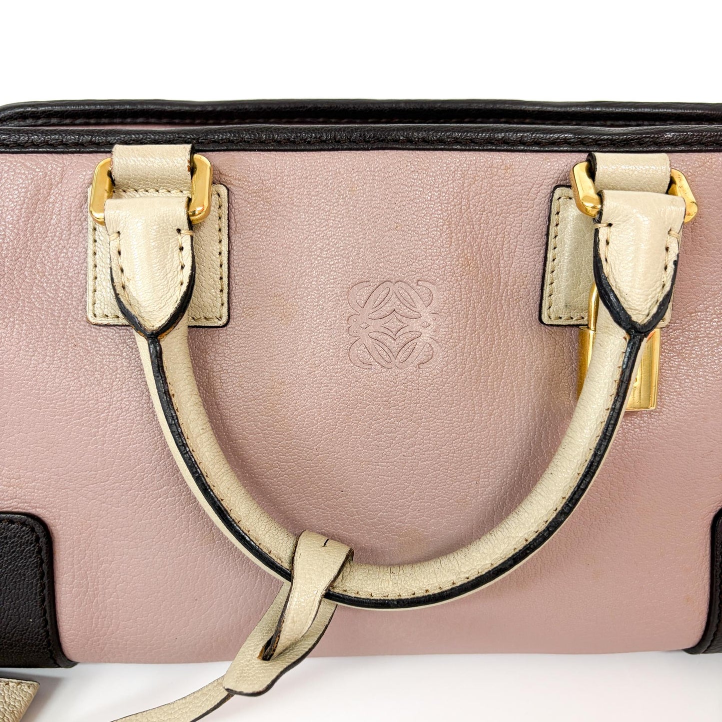 Loewe Amazona 28 Pink Cream Dark Brown