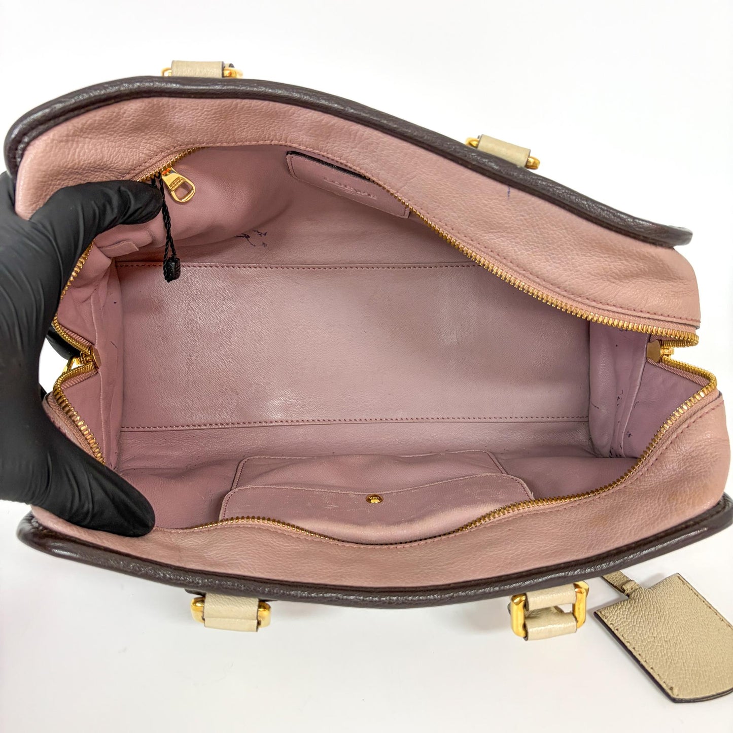 Loewe Amazona 28 Pink Cream Dark Brown