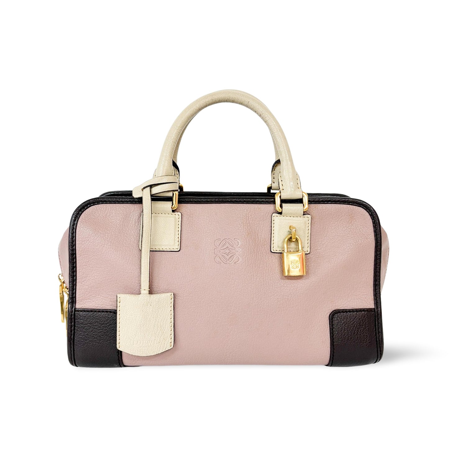 Loewe Amazona 28 Pink Cream Dark Brown