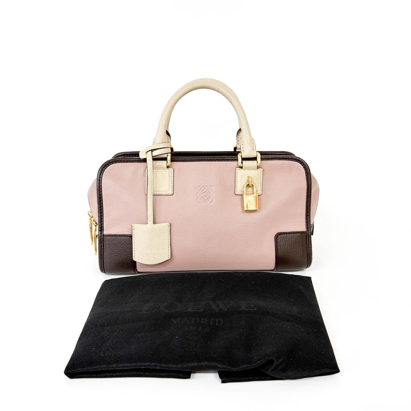 Loewe Amazona 28 Pink Cream Dark Brown
