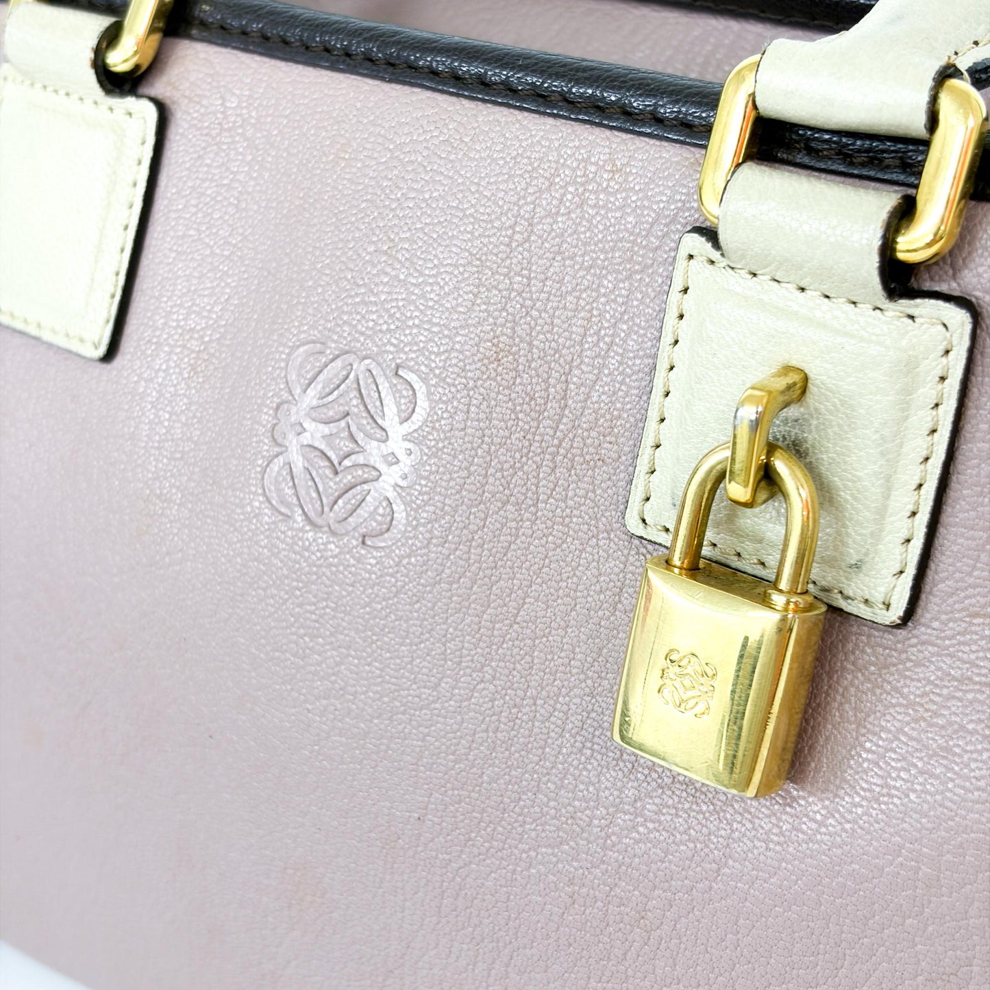 Loewe Amazona 28 Pink Cream Dark Brown