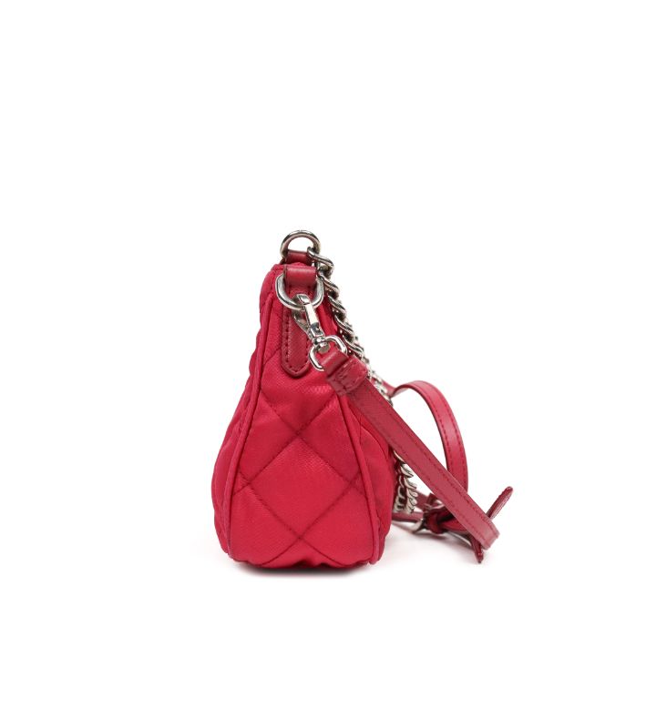 Prada Pink Nylon Quilted Chain Shoulder Bag
