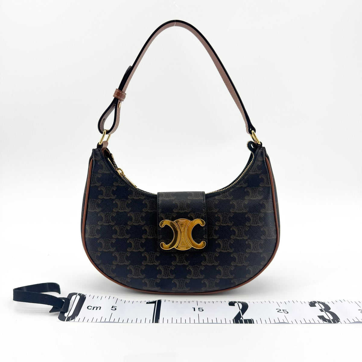 Celine Ava Triomphe Bag Triomphe Canvas and Calfskin Tan