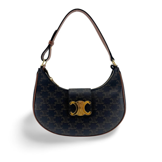 Celine Ava Triomphe Bag Triomphe Canvas and Calfskin Tan