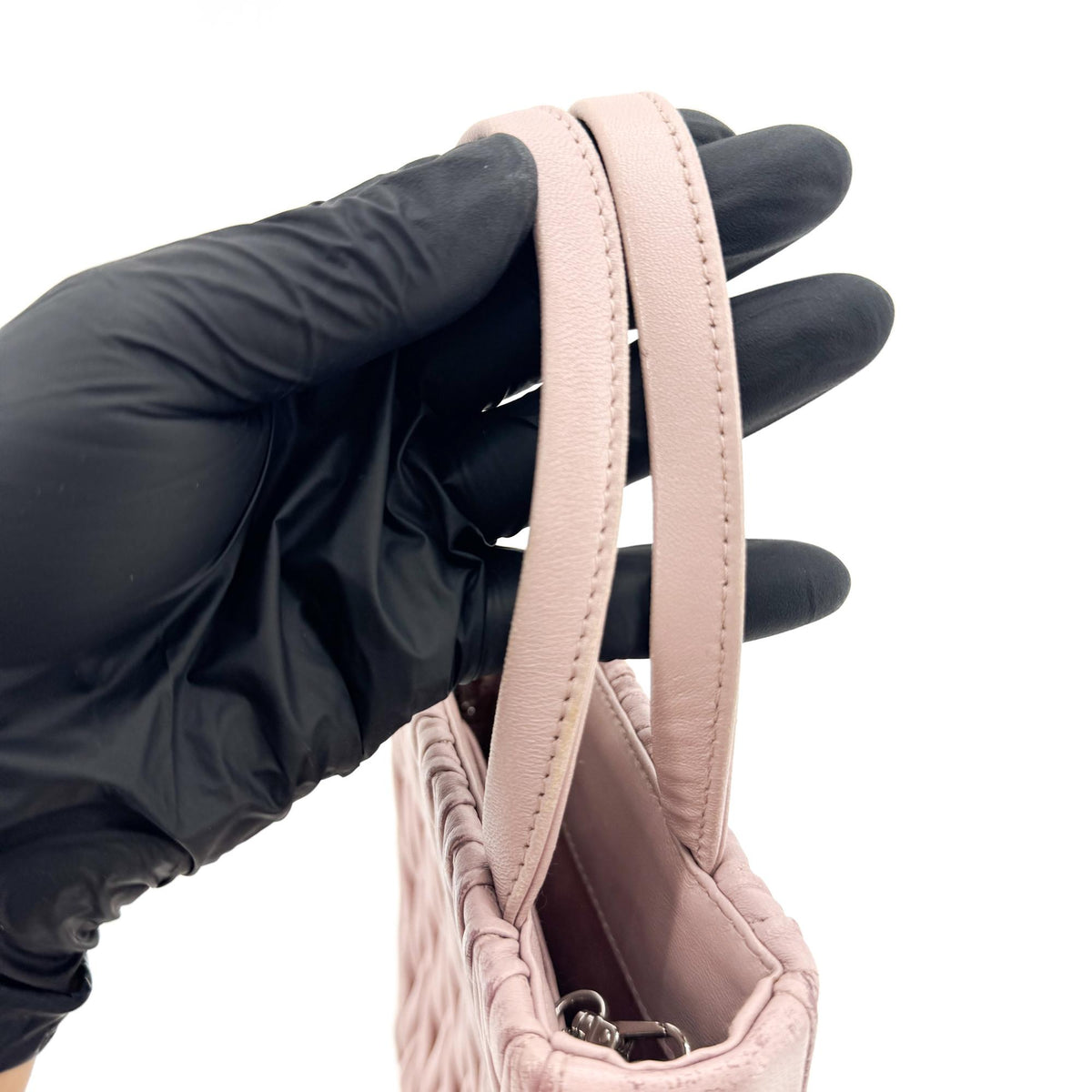 Miu Miu Matelassé Napa Leather Mini Tote Bag Opal Pink
