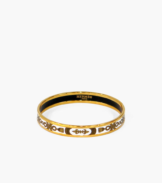 Hermès Ivory Enamel Bangle Bracelet