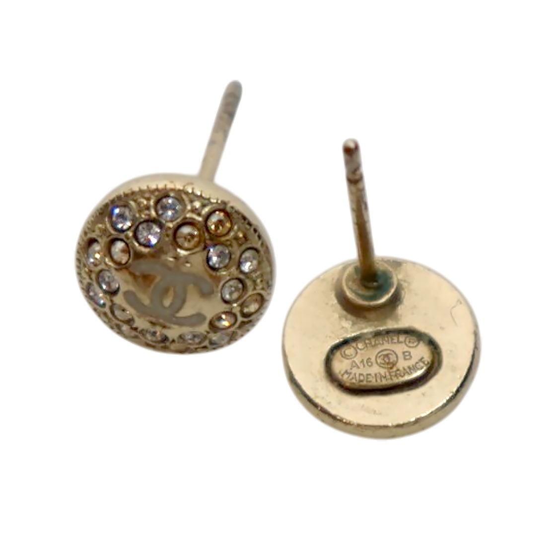 Chanel Round Cubic CC Earrings