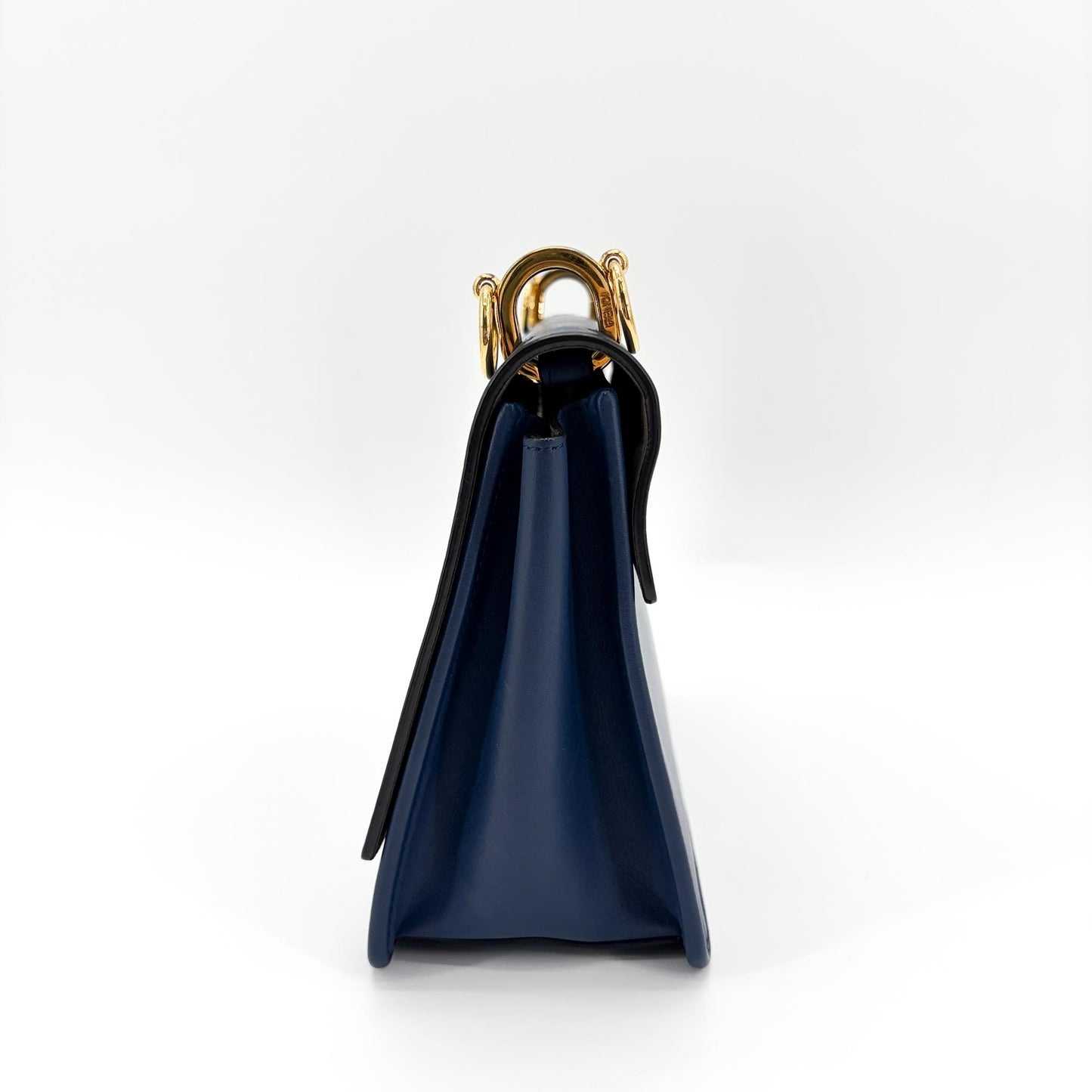 Fendi Can I F Shoulder Bag Navy Gold Hardware