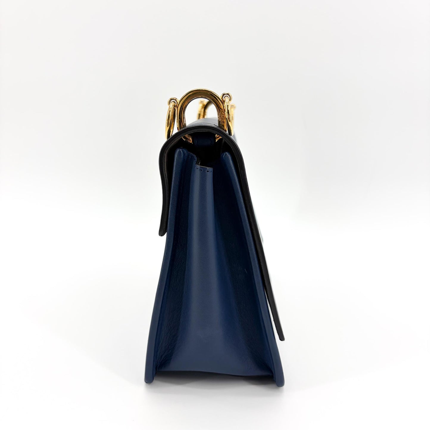 Fendi Can I F Shoulder Bag Navy Gold Hardware