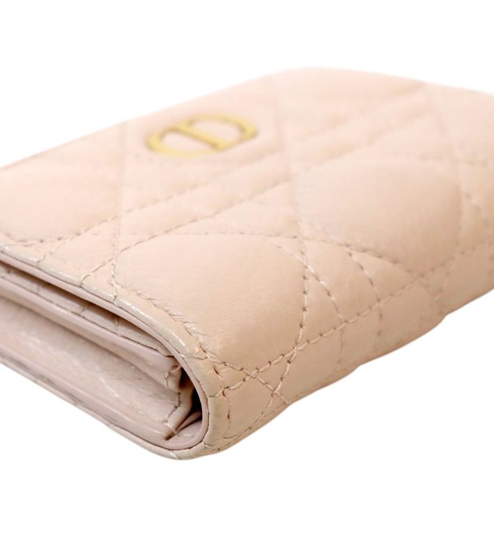 Dior Pink Caro Cannage Card Wallet