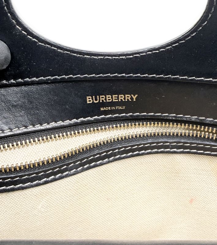 Burberry Black Two-tone Canvas and Leather 2WAY Bag