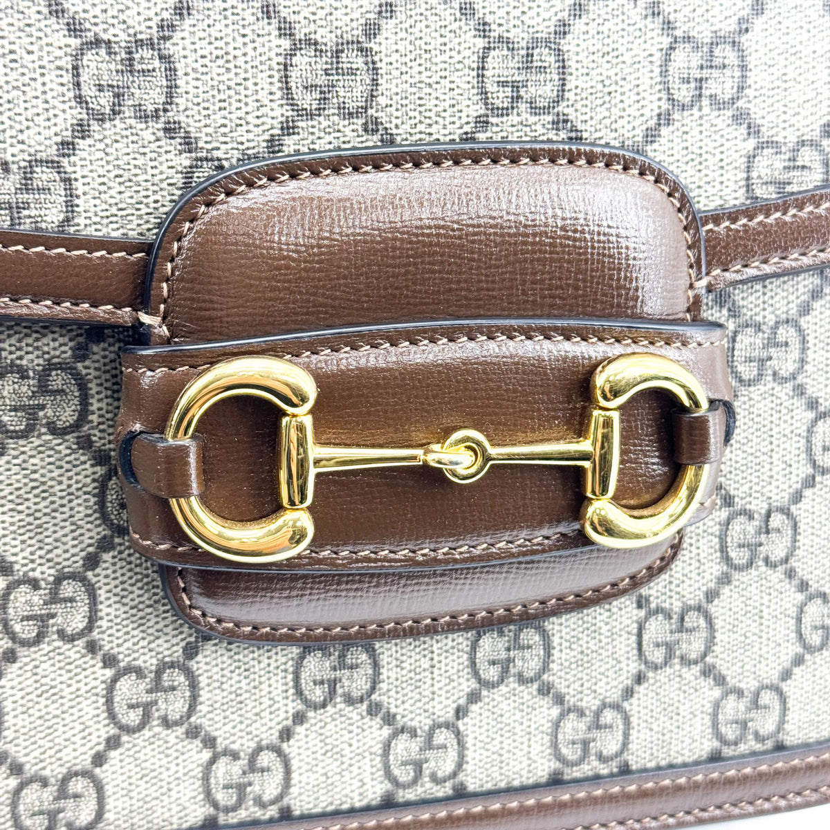 Gucci Horsebit 1955 Mini Crossbody Bag Beige Ebony