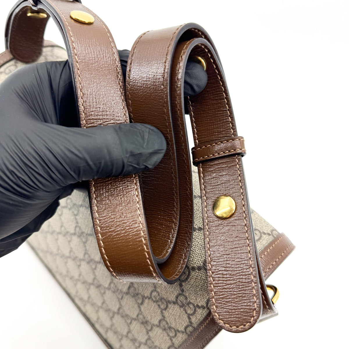 Gucci Horsebit 1955 Mini Crossbody Bag Beige Ebony