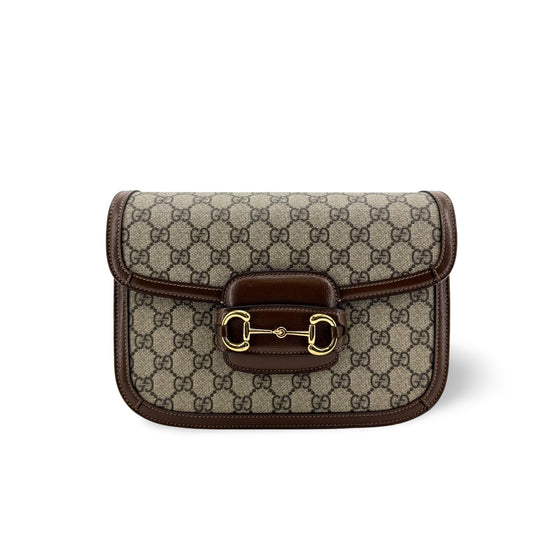 Gucci Horsebit 1955 Mini Crossbody Bag Beige Ebony