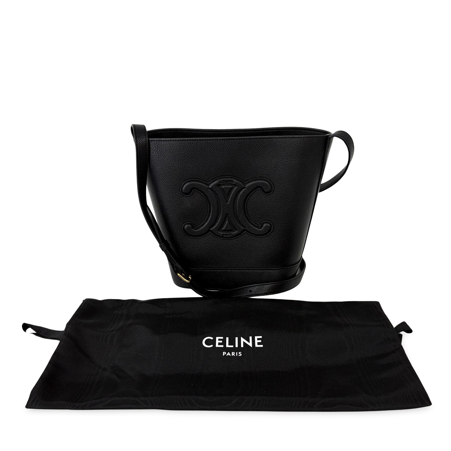 Celine Small Bucket Cure Triomphe Black