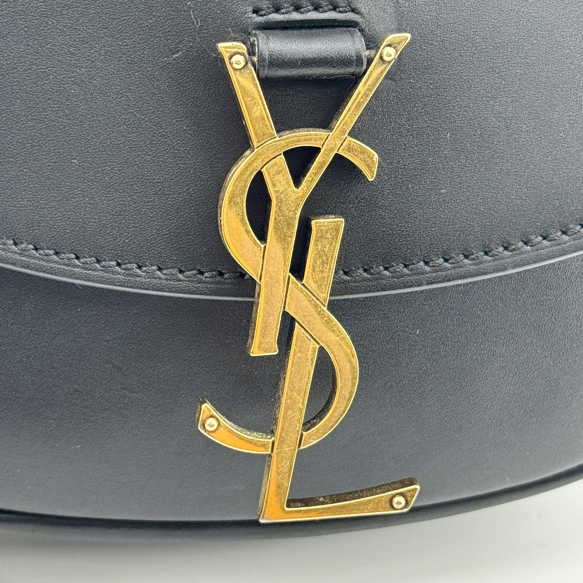 Saint Laurent Kaia Mini Leather Crossbody Bag Black