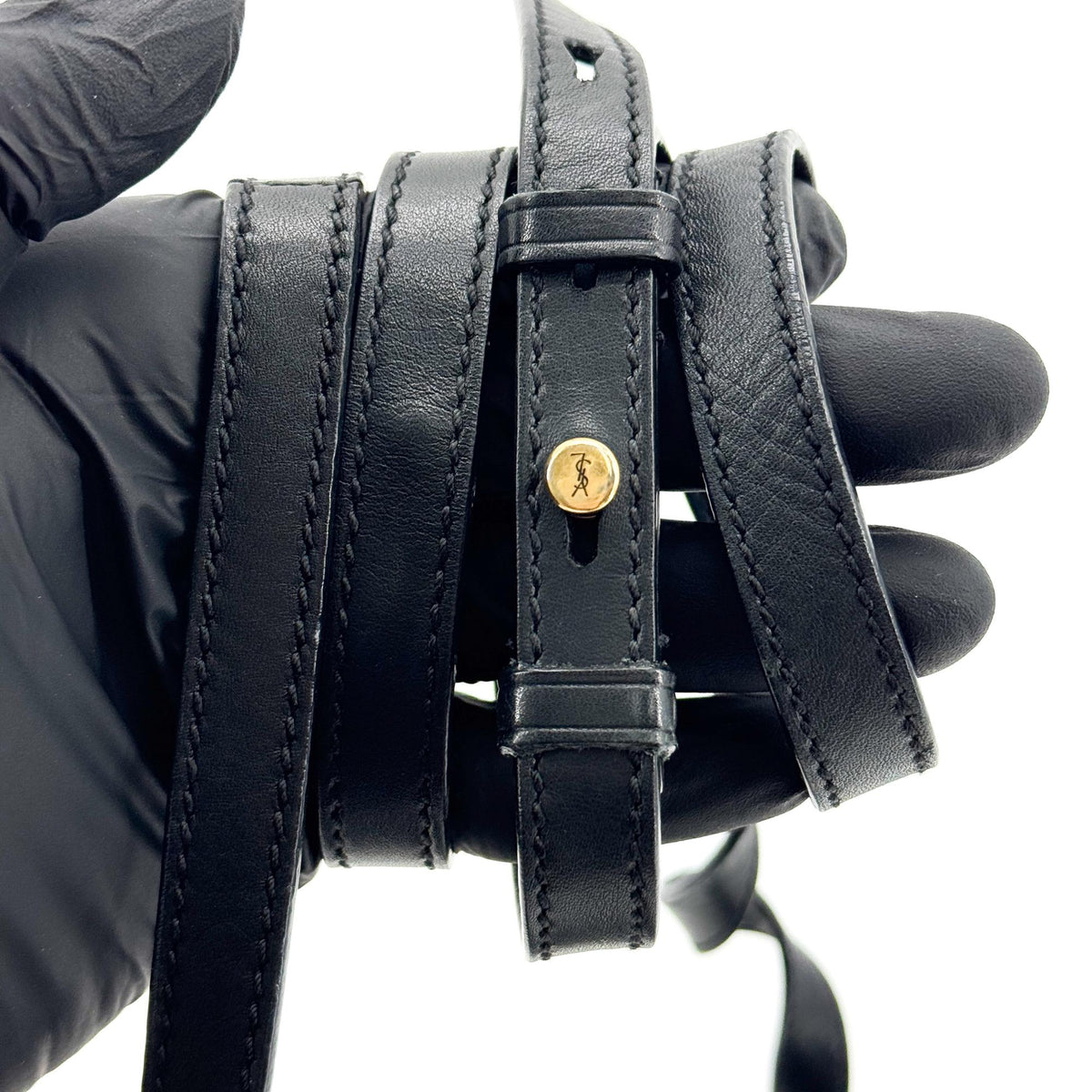 Saint Laurent Kaia Mini Leather Crossbody Bag Black